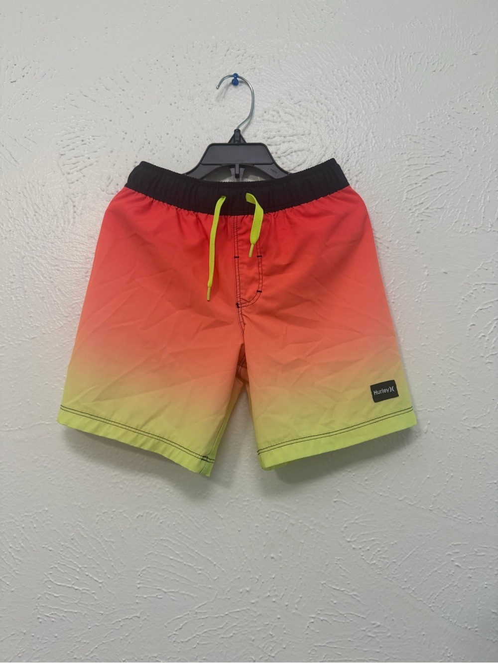 Hurley Red Swim Shorts with Black Waistband and Pocket